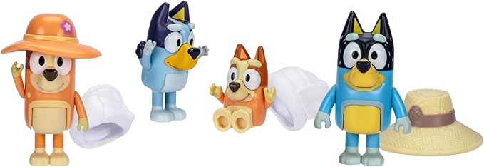 Bluey Holiday Figure 4 Pack Family Trip