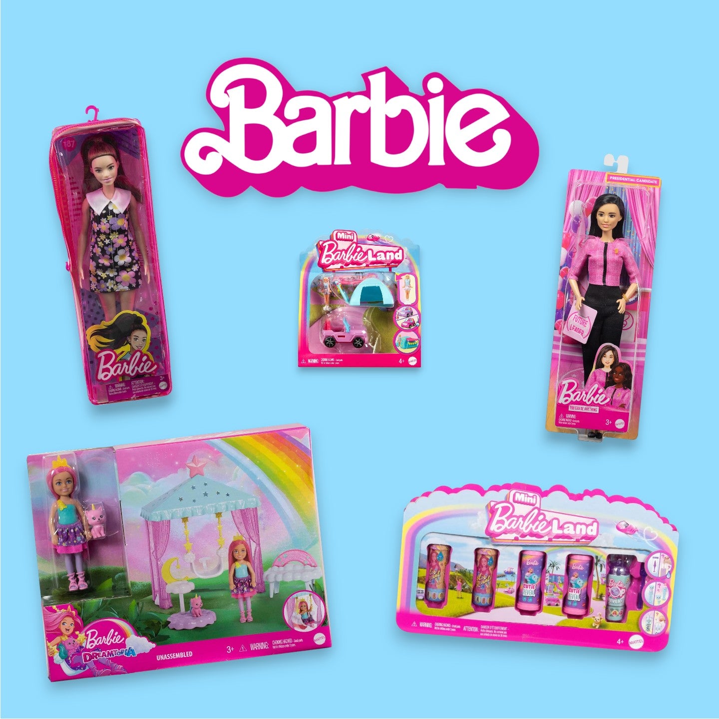 Barbie 5 Item Bundle Box inc Dolls, Playset and Accessories RRP £61.95