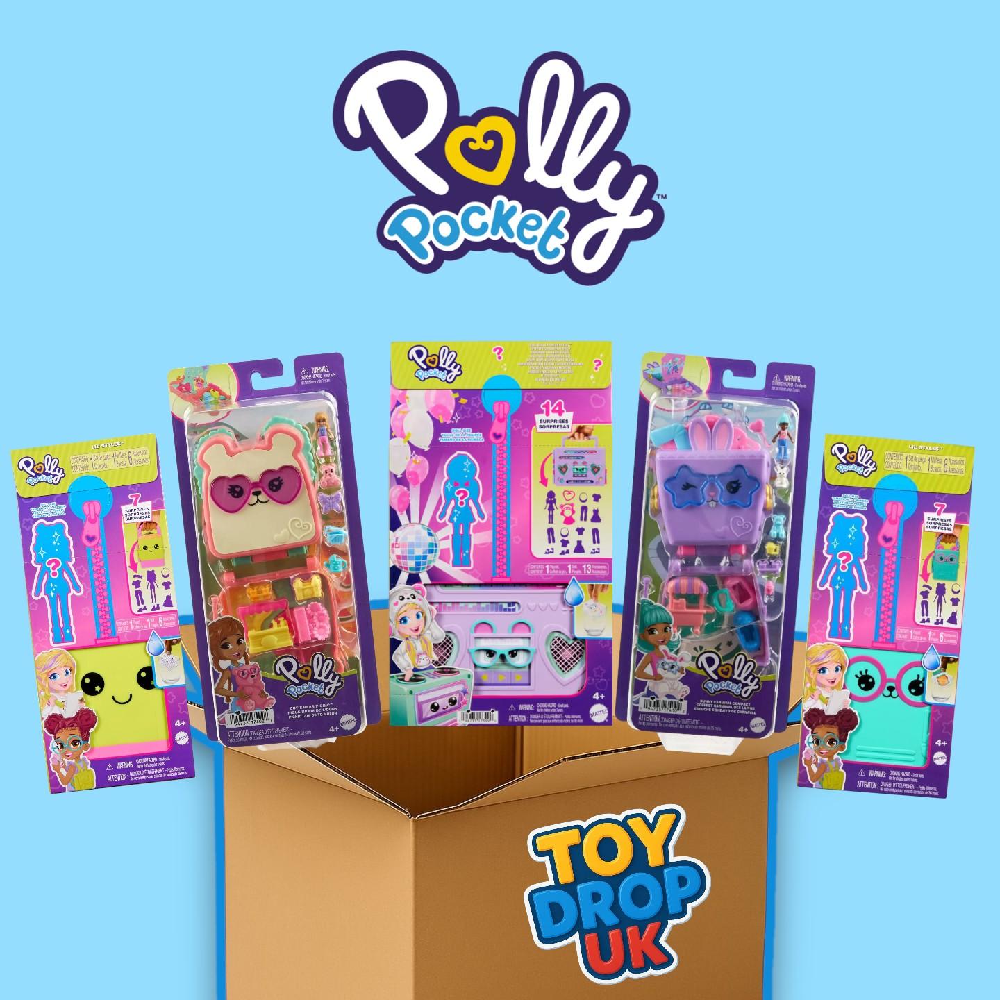 Polly Pocket 5 Item Bundle Box Includes Disco Fashion Reveal Playset RRP £77.45