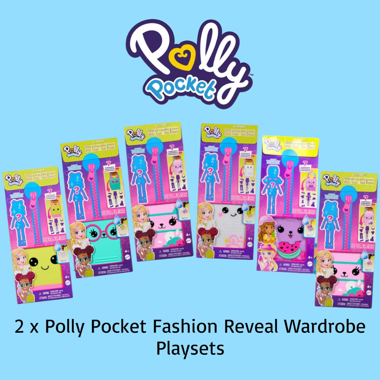 Polly Pocket 5 Item Bundle Box Includes Disco Fashion Reveal Playset RRP £77.45