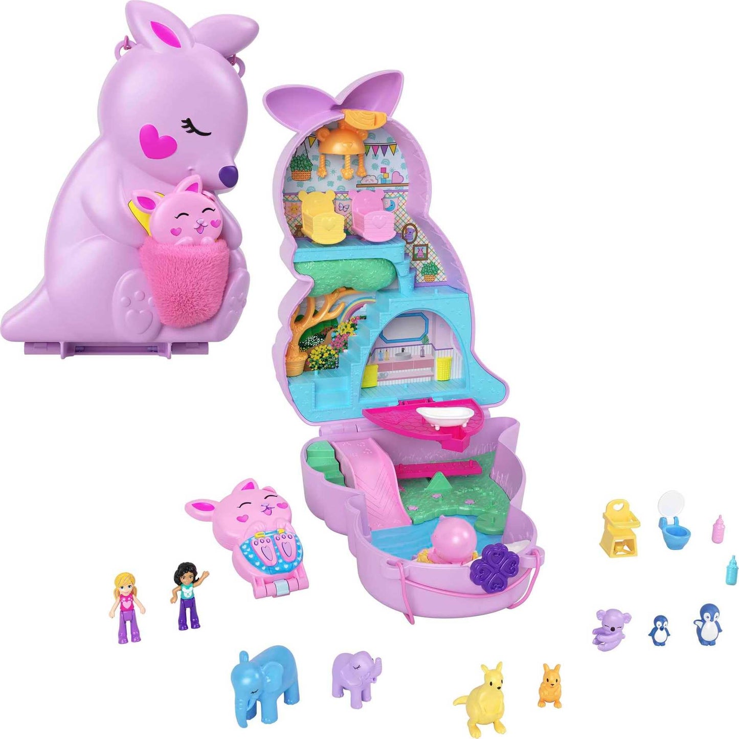 Polly Pocket Mama & Joey Kangaroo Purse Playset