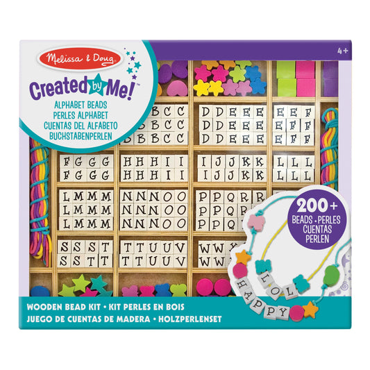 Melissa & Doug - Created by Me: Wooden Alphabet Bracelet Beads Set