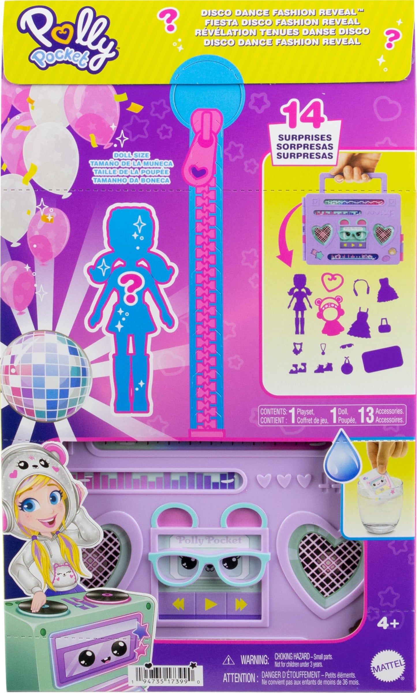 Polly Pocket Disco Dance Fashion Reveal Playser