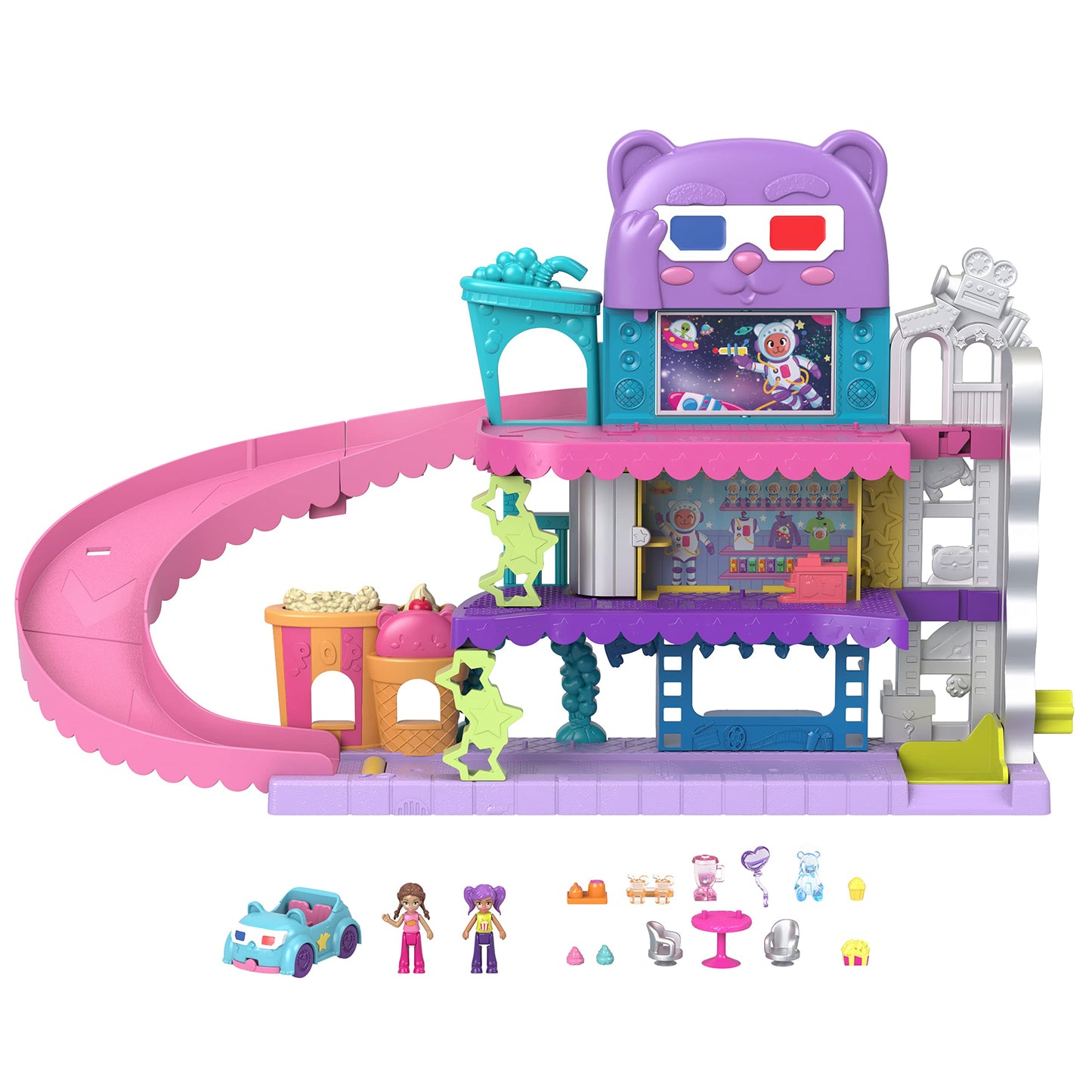 Polly Pocket Pollyville Drive-In Movie Theatre Playset