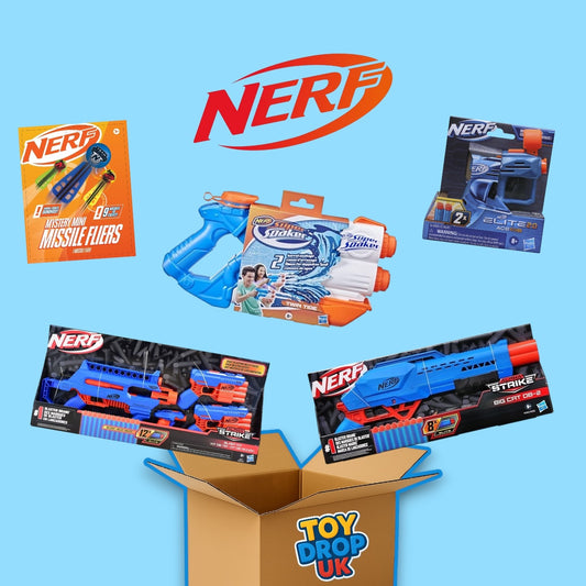 Nerf 5 Item Toy Bundle Box inc. Guns, Missiles and Super Soaker
